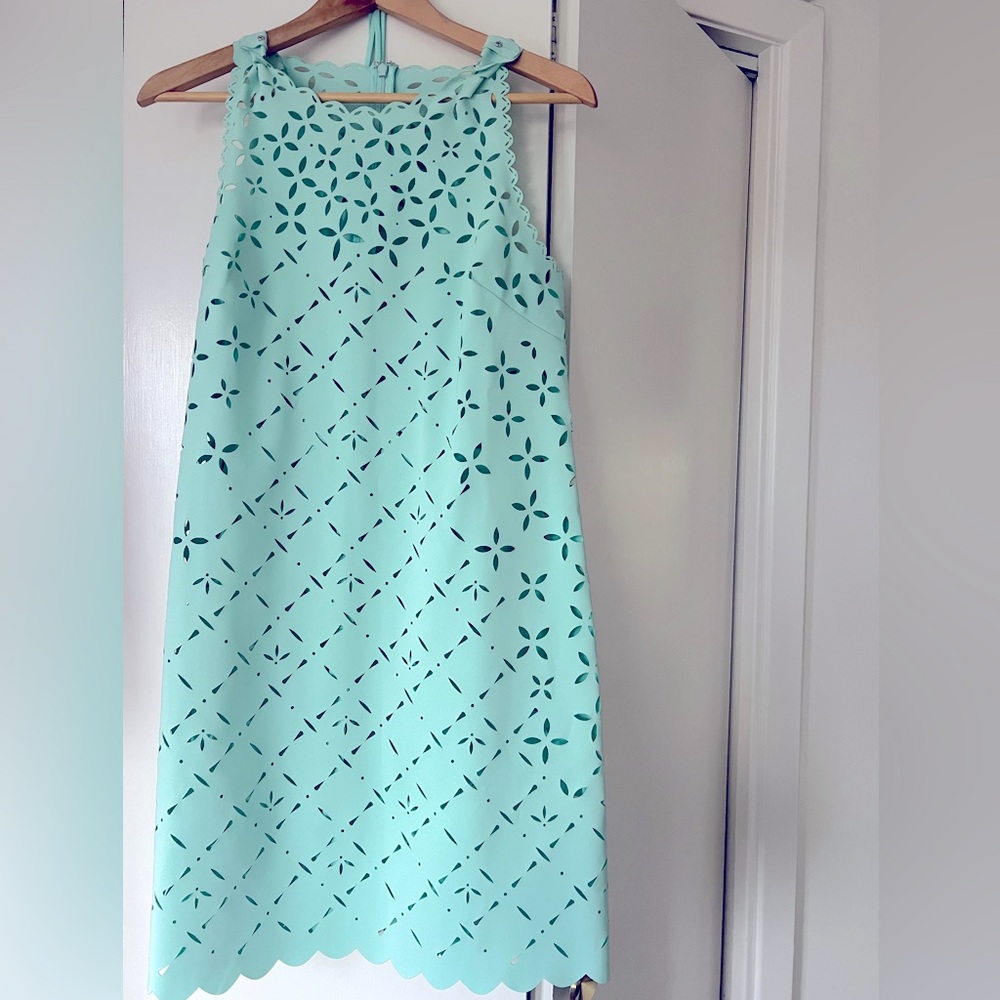Pistachio cutout dress w/ matching slip